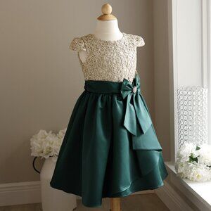 Green and Gold Formal Dress Size 6X Party Portrait Recital Flower Girl